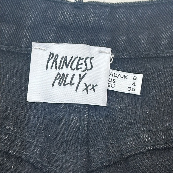 Princess Polly high rise, straight leg, button fly distressed DENIM JEANS size 4 - Picture 8 of 12